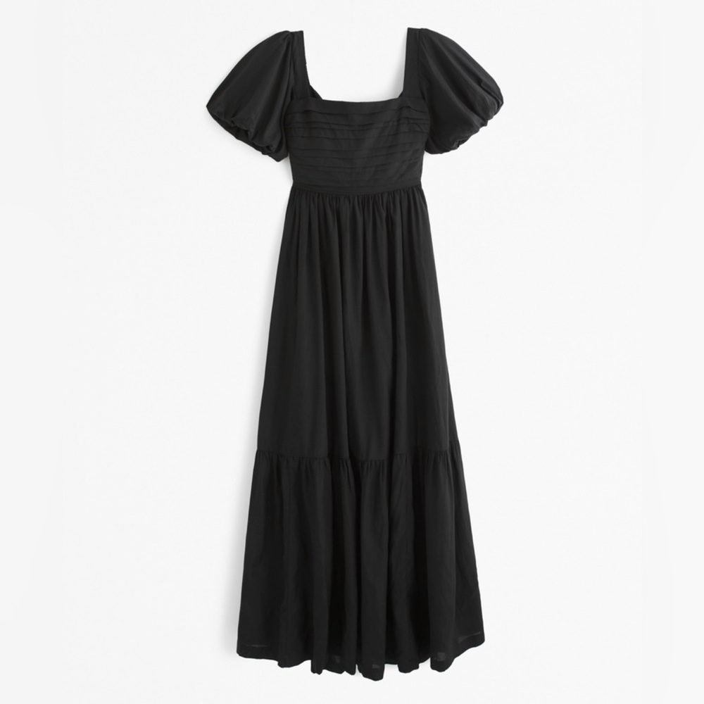 Abercrombie & Fitch Emerson Drama Bow-Back Maxi Dress With Puff Sleeve